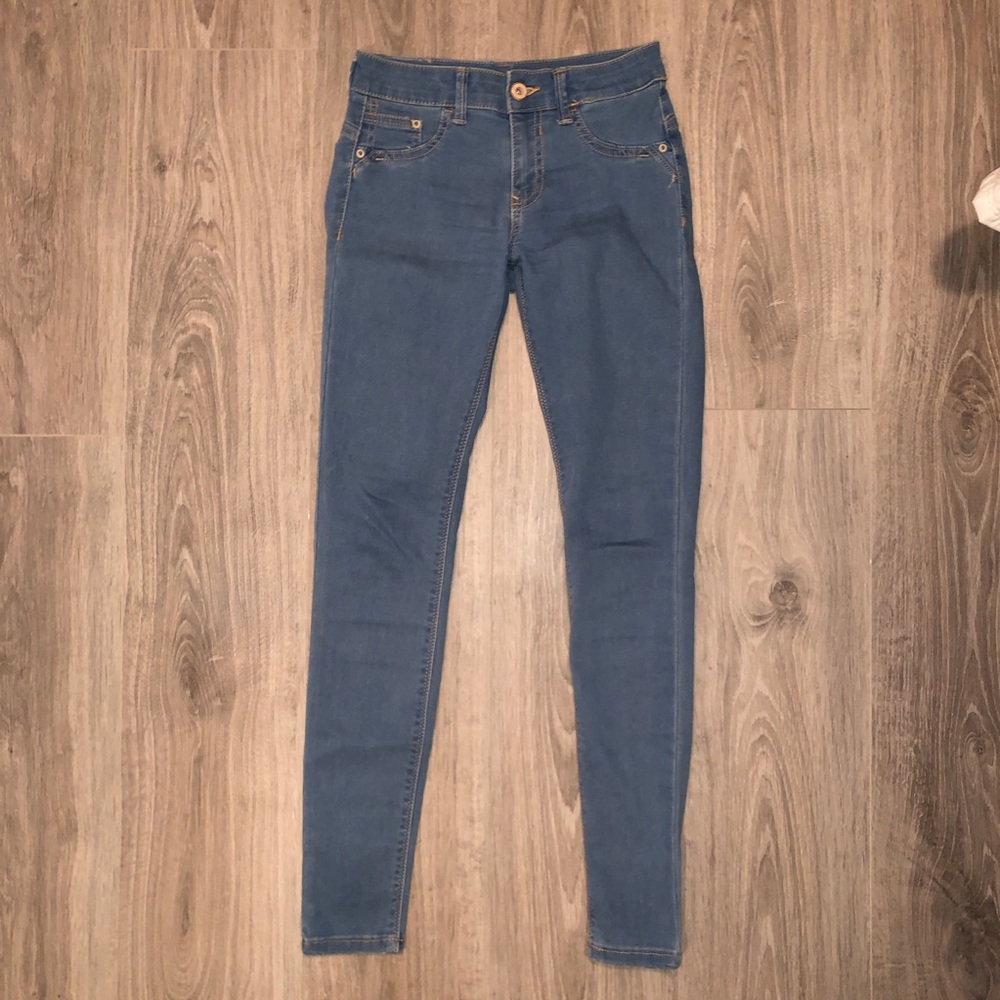 Bershka Medium Blue Stretchy Push Up Skinny Jeans